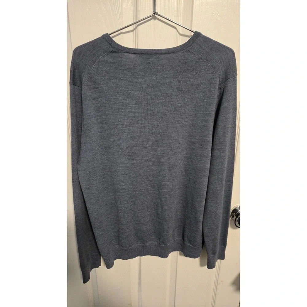 Banana Republic Mens XL Merino Wool Sweater Bluish V Neck Extra Fine Lightweight